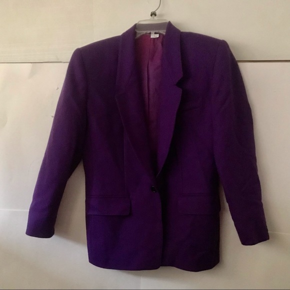 Genny Purple Suit Jacket Skirt Original Owner size 10 - Picture 2 of 15